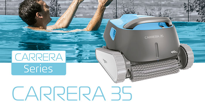 Der Dolphin Carrera 30 Poolreiniger bietet eine zuverlässige, bequeme und kostengünstige Poolreinigung. Sein zuverlässiges Filtrationsverfahren bei allen Beckenbedingungen und die aktive Bürstung aller Oberflächen optimieren die Poolhygiene.