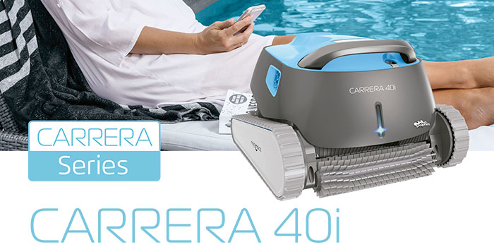 De Dolphin Carrera 40i zwembadreiniger zorgt voor een betrouwbare, gemakkelijke en kosteneffectieve reiniging van het zwembad. Zijn betrouwbare filtratiemethode in alle zwembadomstandigheden en actieve borstel op elk oppervlak optimaliseren de zwembadhygiëne.