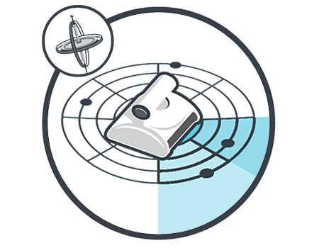 El Active X6 utiliza un avanzado software de navegación con un sistema giroscópico de escaneado. Gracias a él el robot realiza un preciso escaneo del tamaño de su piscina, lo que garantiza una cobertura óptima y una limpieza eficiente.