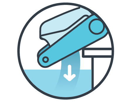 Todos los limpiafondos de la gama Carrera cuentan con un sistema de liberación rápida de agua. Gracias a esto se facilita la extracción y la manipulación del robot dentro y fuera del agua.